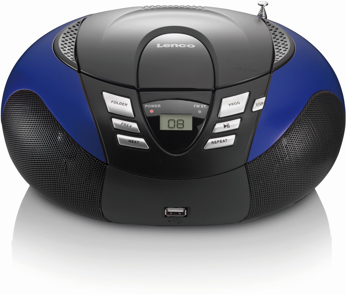 Lenco SCD-37 UKW-Radio mit CD-Player & USB -Schwarz/Blau-