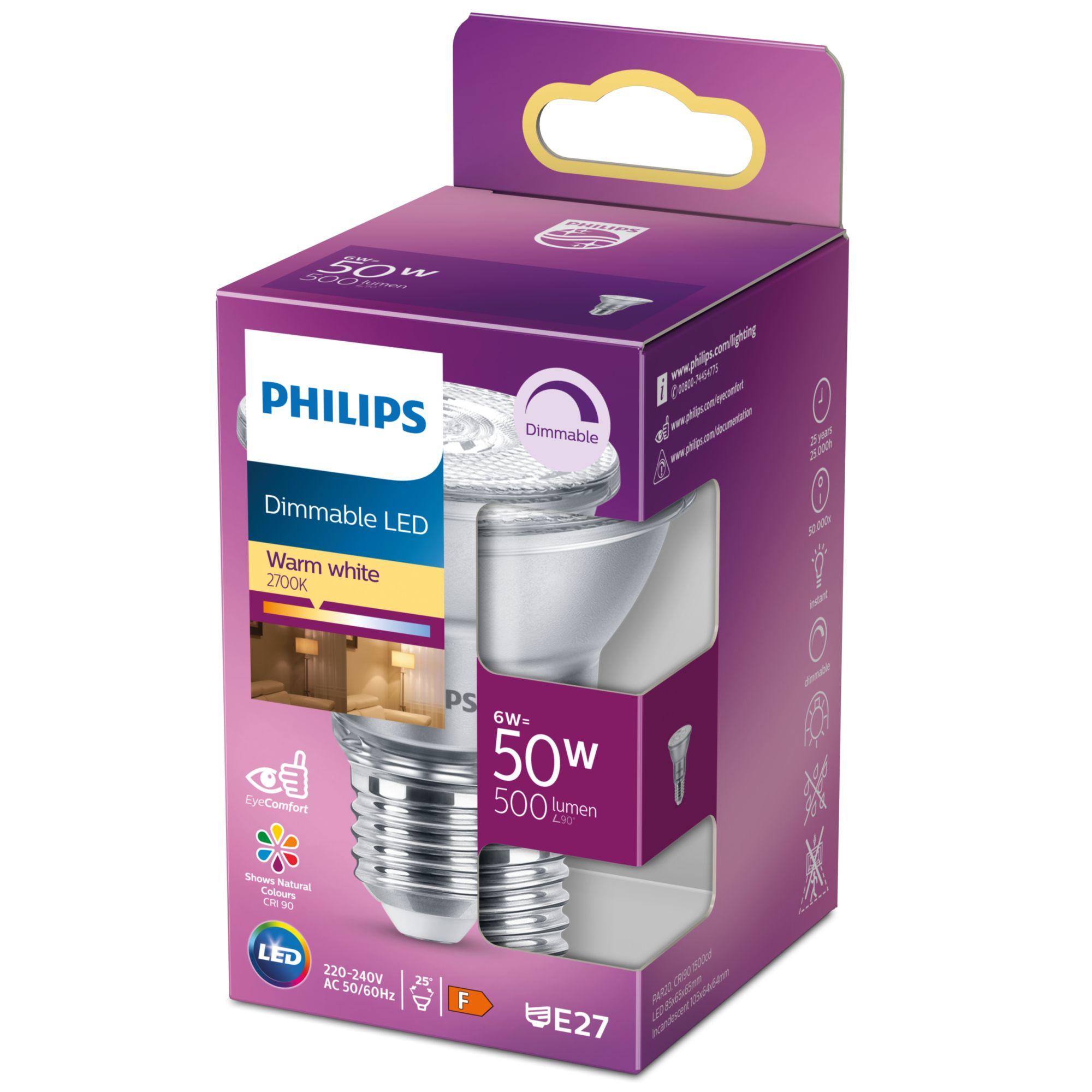 Philips LED Reflektor 50W E27 500lm Kunststoff 1er P 99482007_7705372496