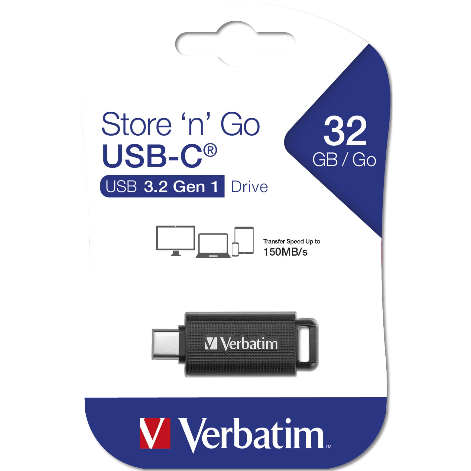 Verbatim Retractable        32GB USB 3.2 Gen 1 USB-C