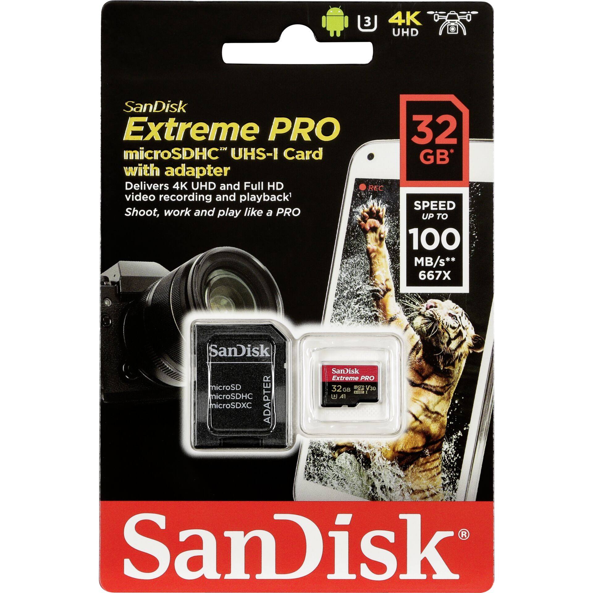 SanDisk microSDHC A1 100MB  32GB Extreme Pro   SDSQXCG-032G-GN6MA