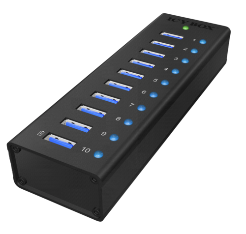 Raidsonic ICY BOX IB-AC6110 10-Port USB 3.0 Hub