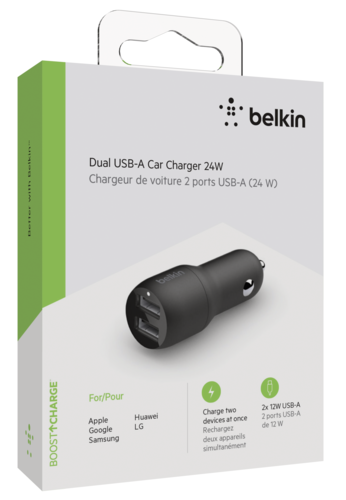 Belkin USB-A Kfz-Ladegerät, 24W schwarz               CCB001btBK