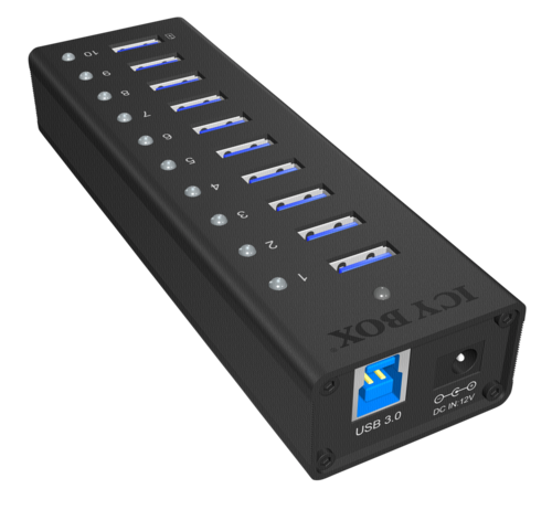 Raidsonic ICY BOX IB-AC6110 10-Port USB 3.0 Hub