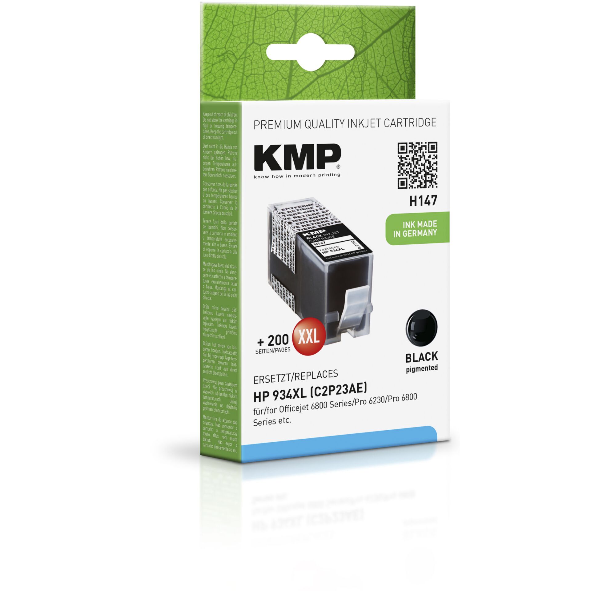 KMP H147 Tintenpatrone schwarz kompatibel mit HP C2P23AE 934 XL 283642_01