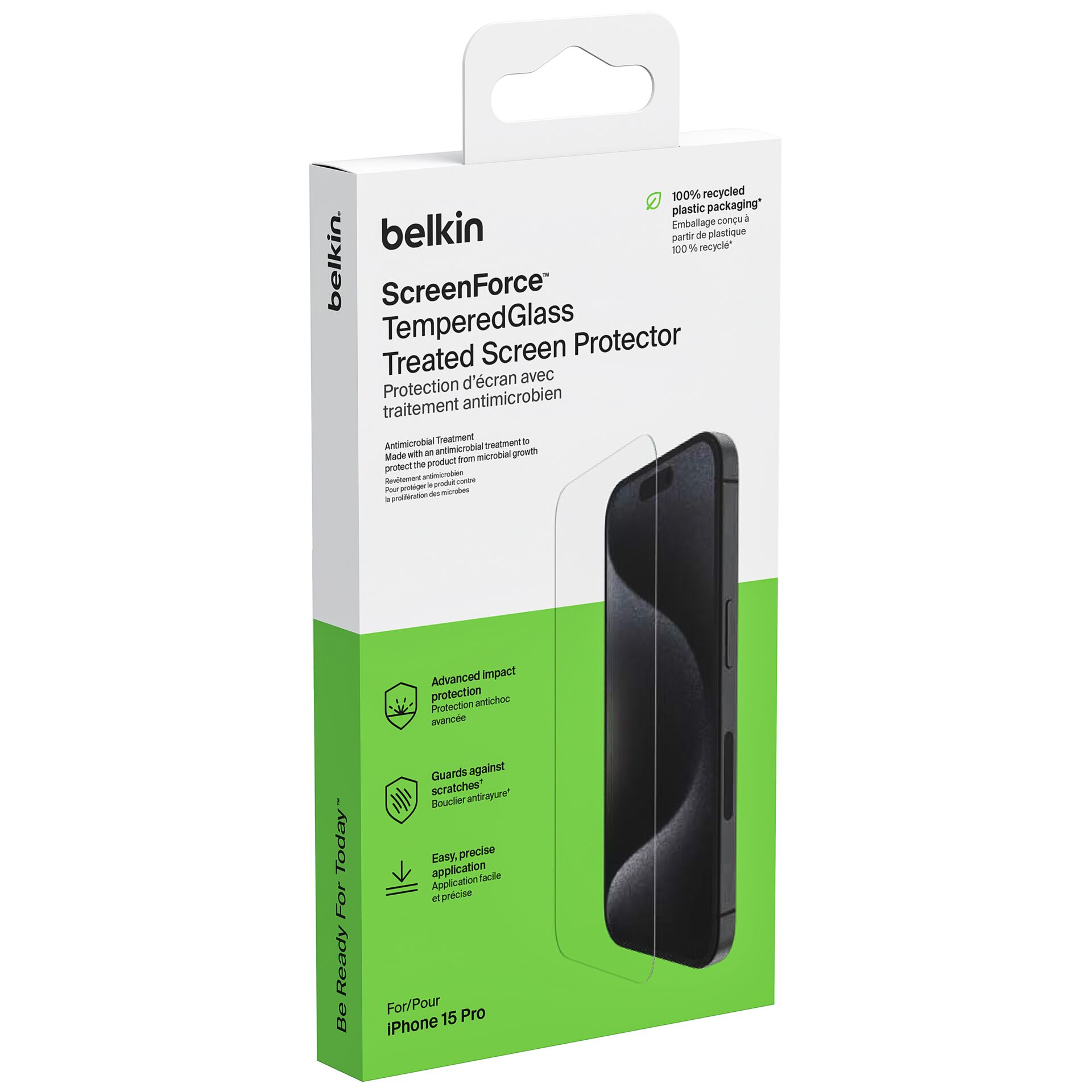 Belkin Screenforce Tempered Gl. antibakt. iPhone 15 Pro OVA137ZZ 833828_01