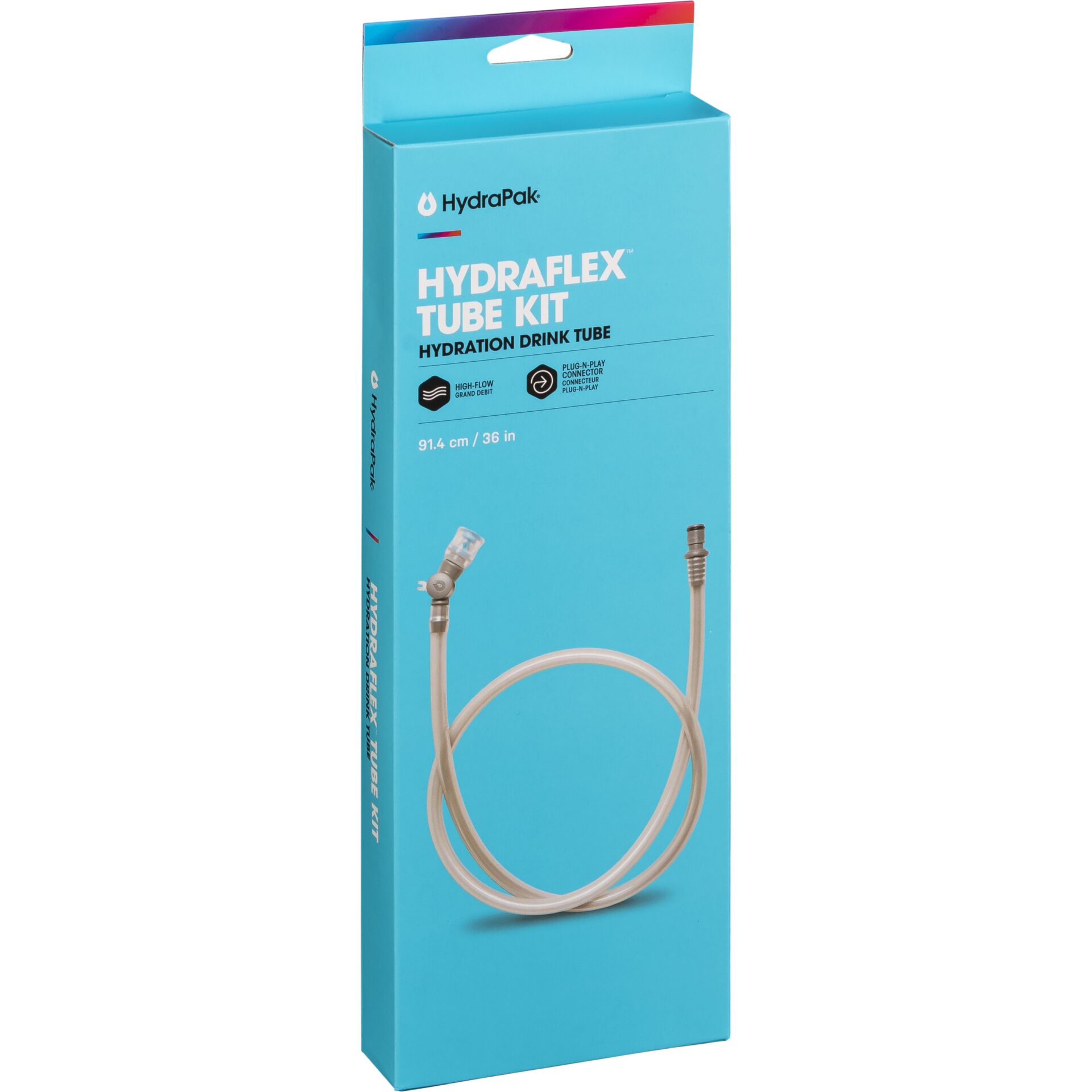 Verpackung des HydraPak HydraFlex Schlauchkits mit Trinkschlauch für Hydration in Blau