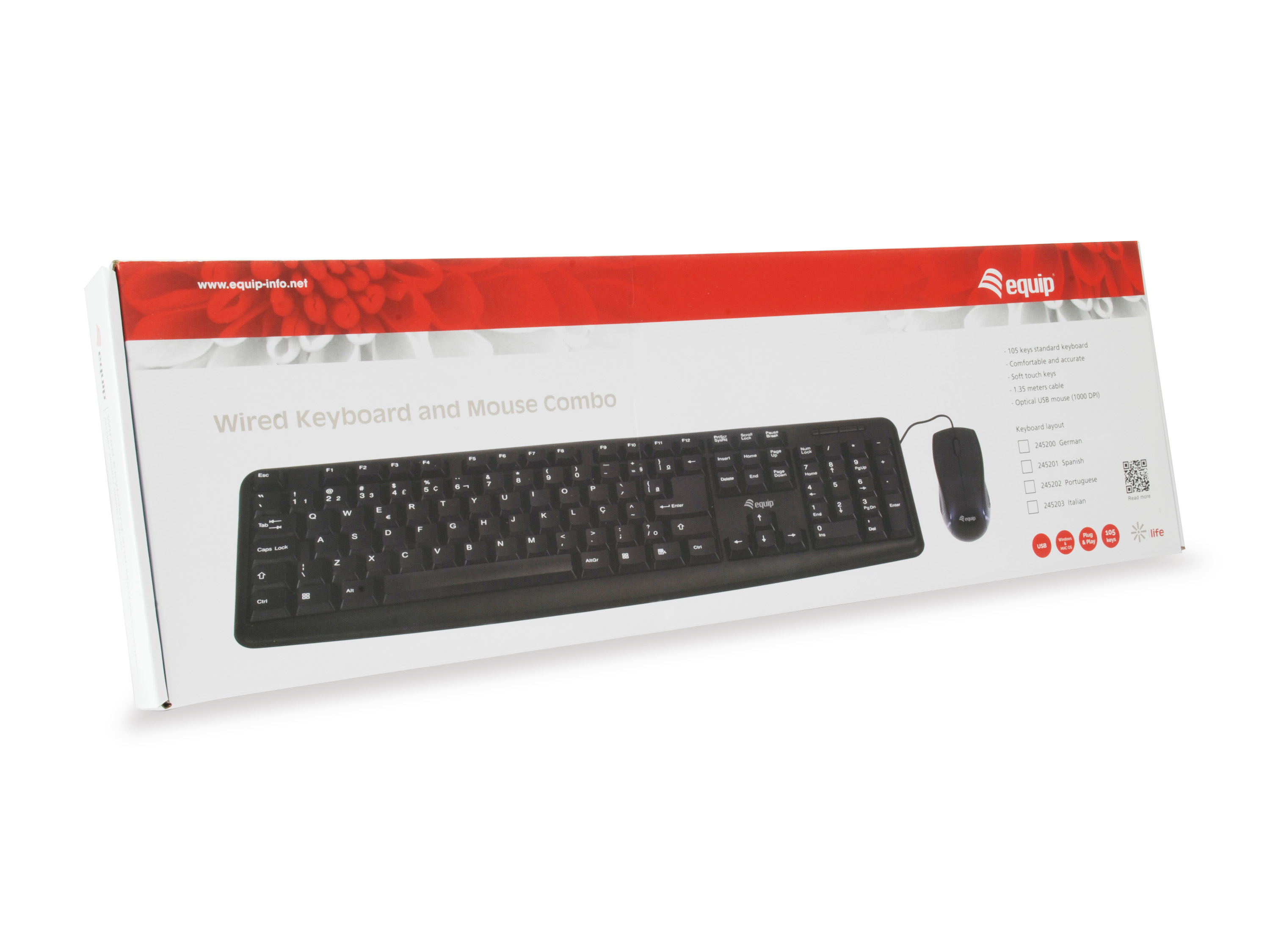 Equip 245200 Tastatur USB QWERTY Deutsch Schwarz