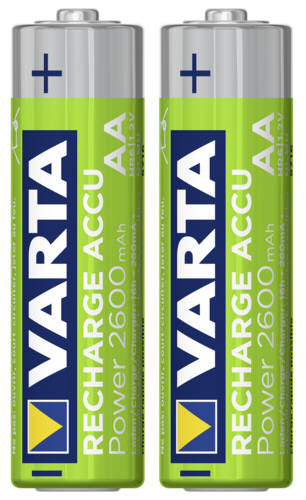 1x2 Varta Rechargeable Accu AA