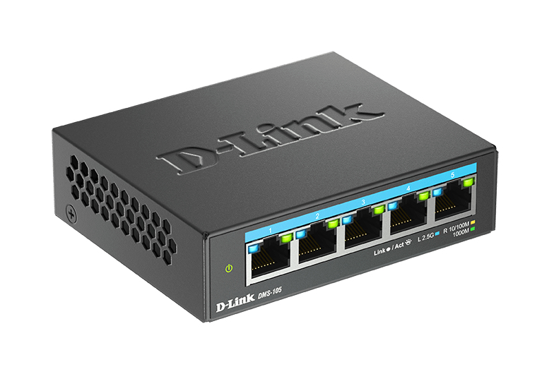 D-Link DMS-105 5-Port Multi-Gigabit Unmanaged Switch – Ansicht 2