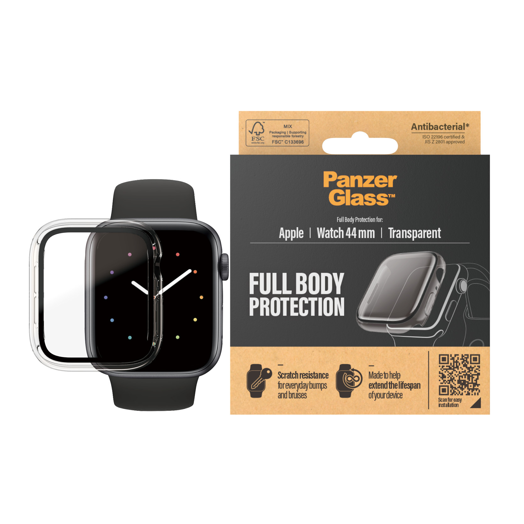 PanzerGlass FullBody Apple Watch 4/5/6/SE 44mm Antibakt Clear 5b2dda6b507143cb9c265eb077a4477d