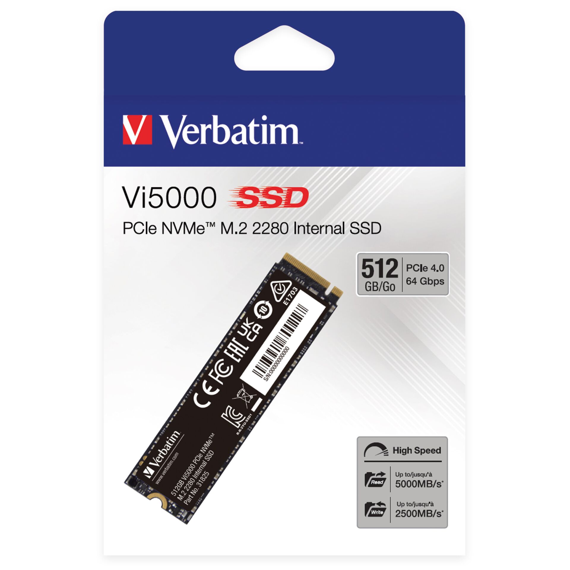 Verbatim Vi5000 M.2 SSD    512GB PCIe4 NVMe                 31825 828704_05