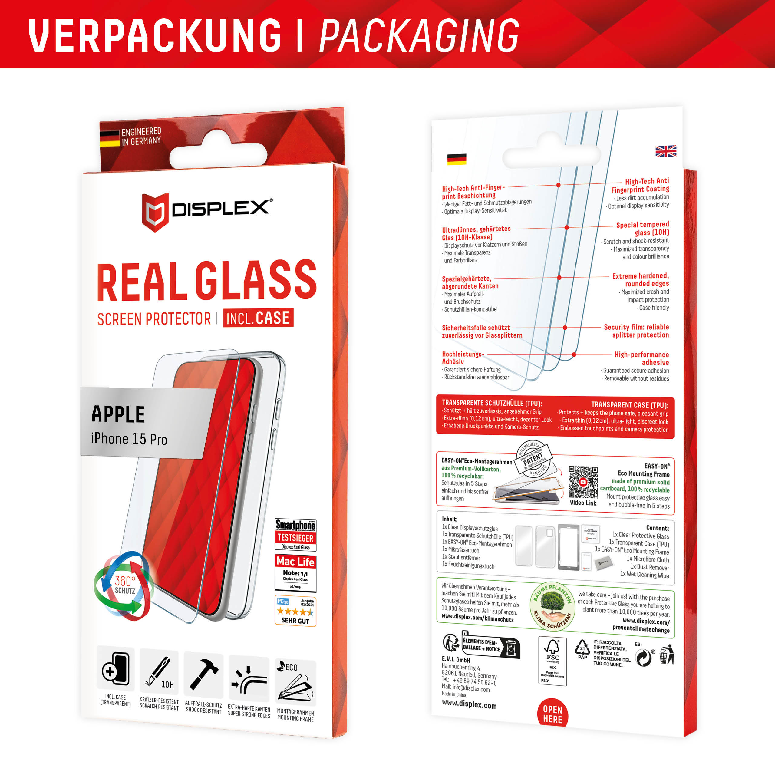 DISPLEX Real Glass + Case iPhone 15 Pro 091e70d6df0bba09af11c3c54eccbd92