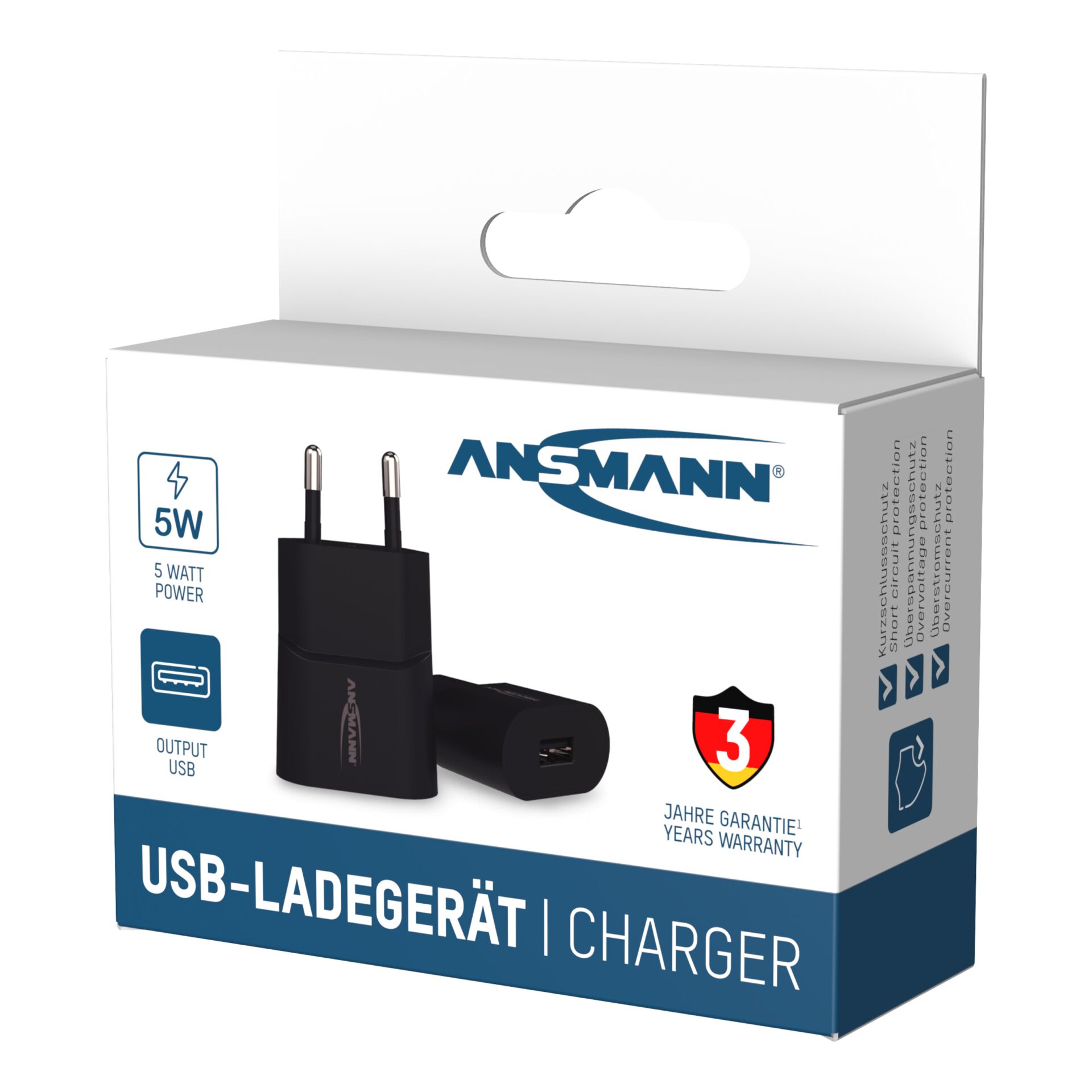 Ansmann Home Charger HC105 1xUSB 1000mA schwarz