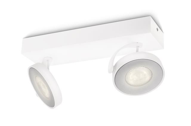 Philips Clockwork LED Spot 2flg 1000lm WarmGlowDimmen Weiß
