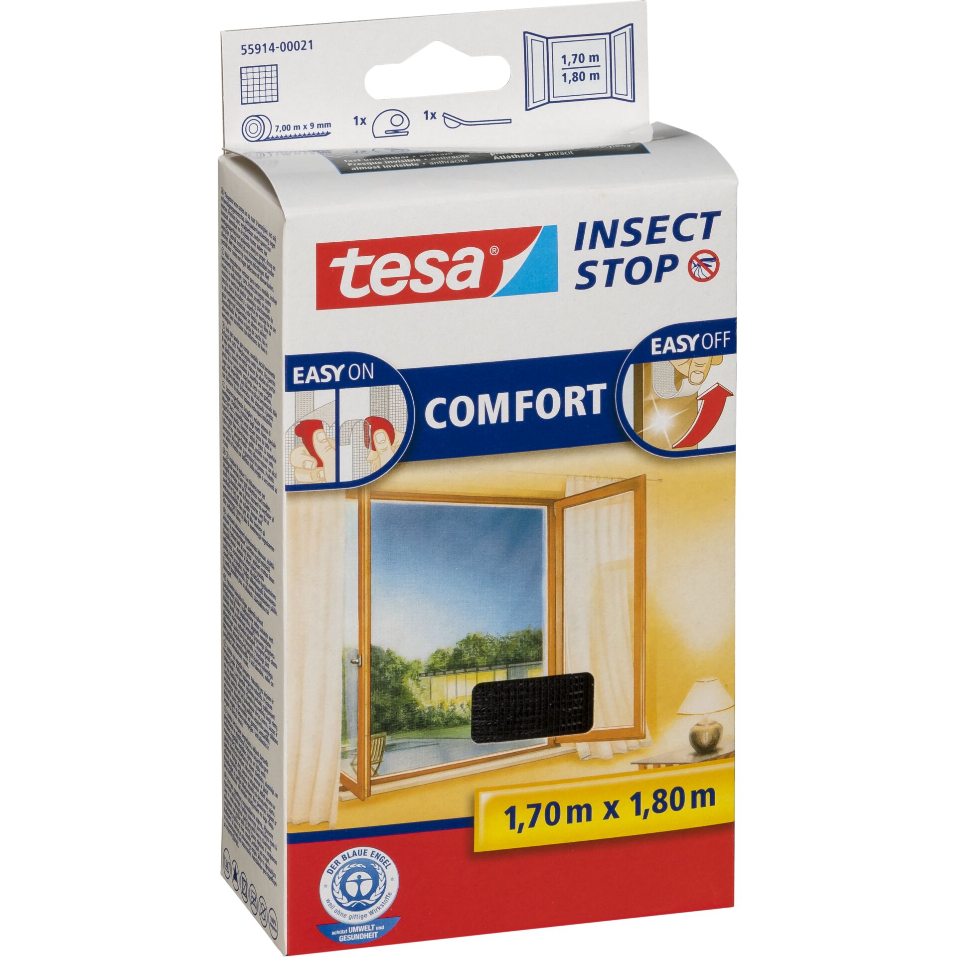 Tesa Fliegengitter Fenster klett 1,7X1,8m schwarz 55914 894336_00