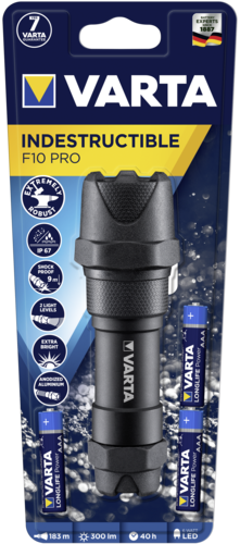 Varta Indestructible F10 Pro 6 Watt LED Aluminium 300 Lumen