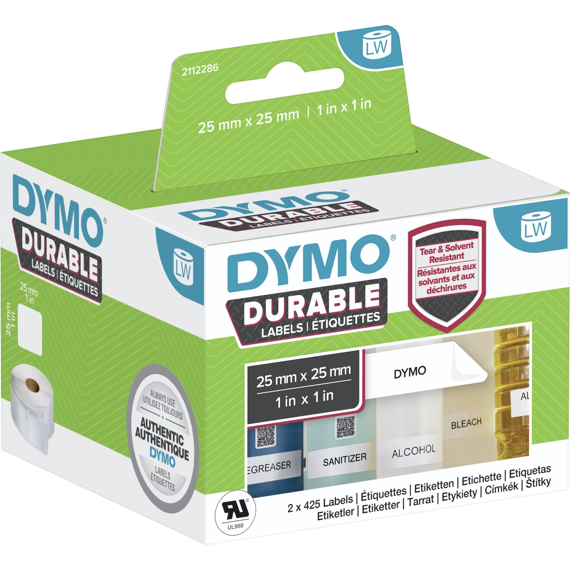 DYMO Durable Weiß Selbstklebendes Druckeretikett