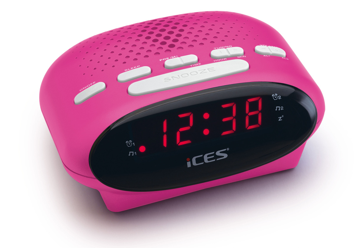 Lenco ICR-210 FM-Uhrenradio & Radiowecker -Pink-