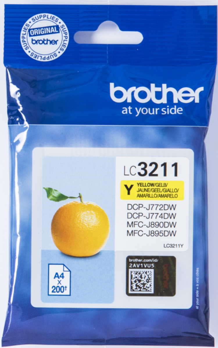 Brother Tintenpatrone LC-3211Y Gelb (ca. 200 Seiten)