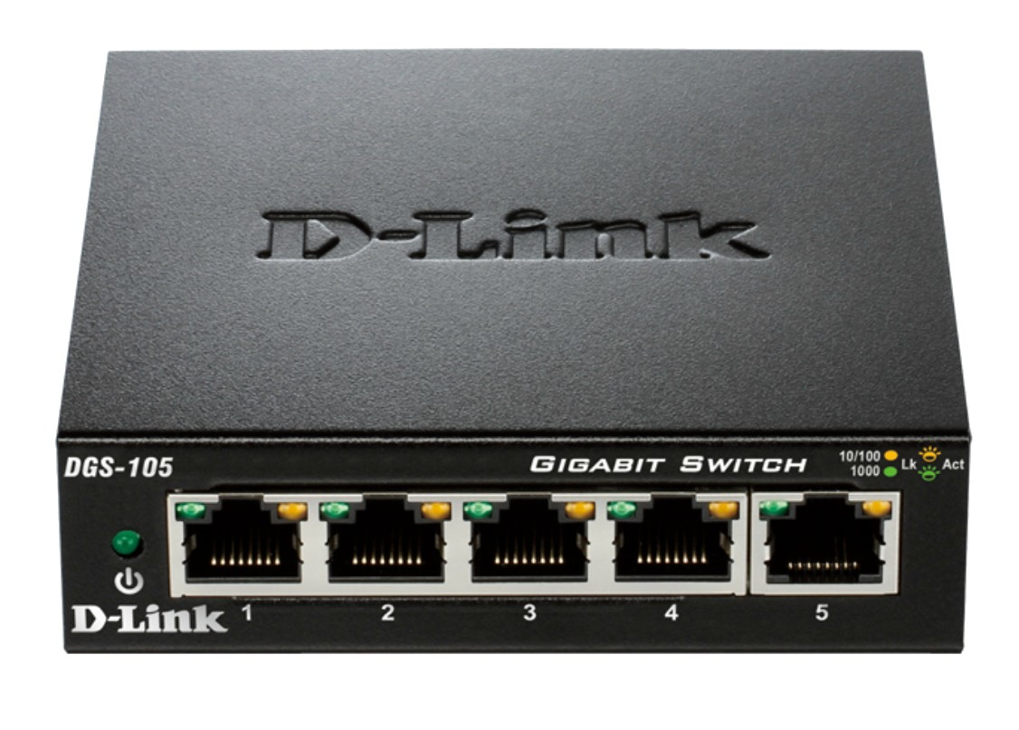 D-Link DGS-105 Unmanaged network switch Schwarz Netzwerk-Switch
