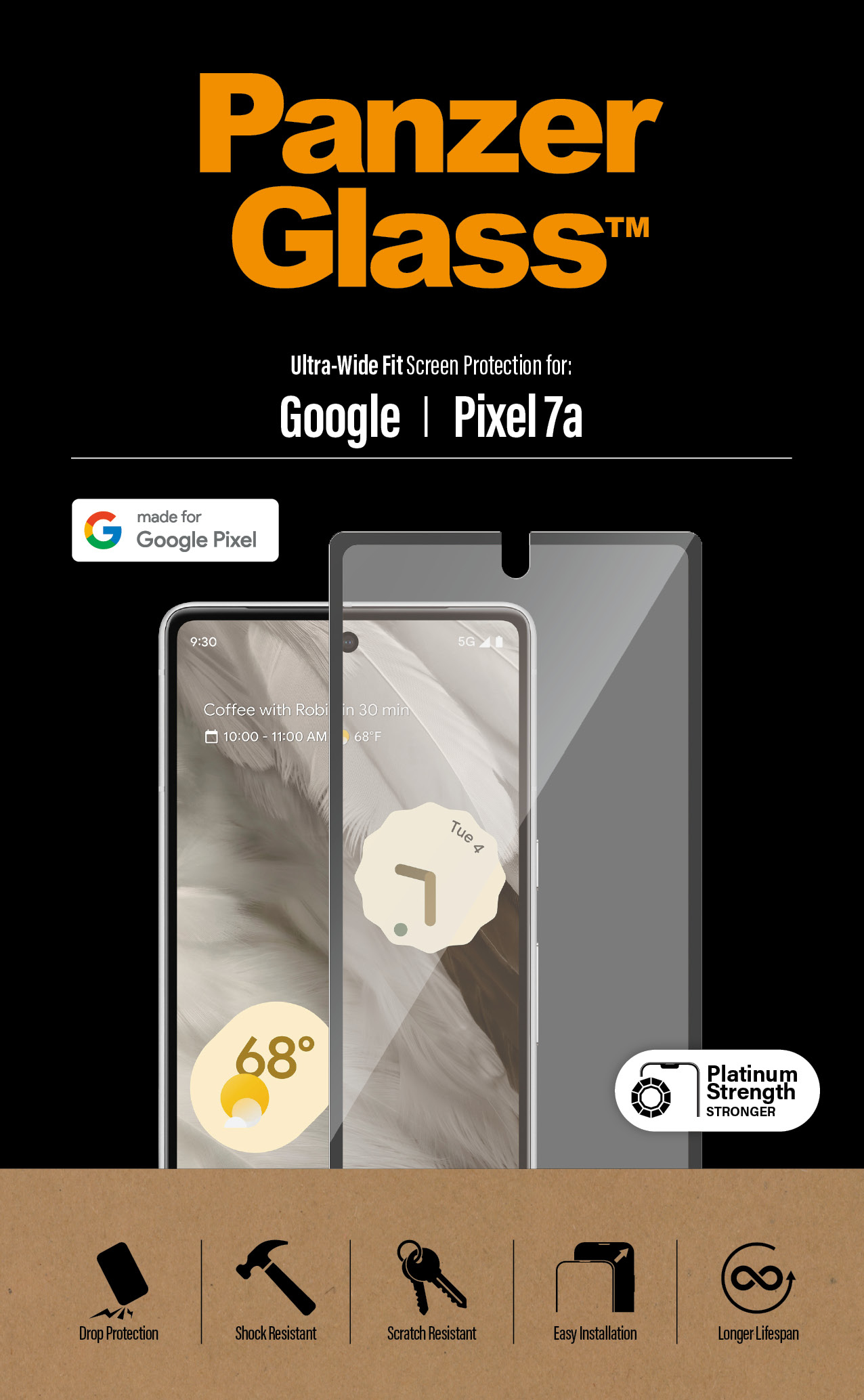 PanzerGlass Screen Protector Google Pixel 7a Ultra Wide Fit 451a84dbe936e60799d9a75bcd4c9401