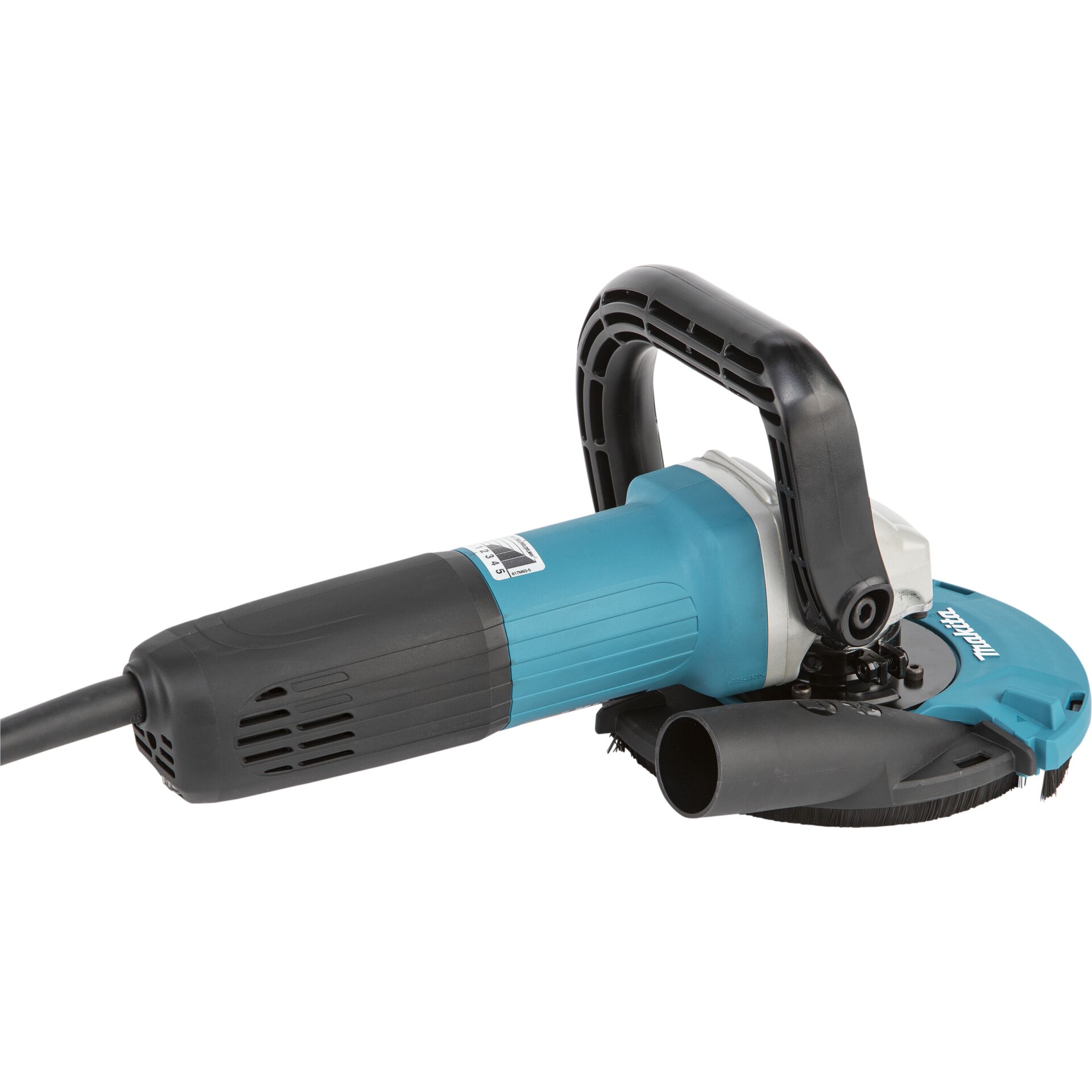 Blauer Winkelschleifer mit ergonomischem Griff und schwarzem Schutzgehäuse
