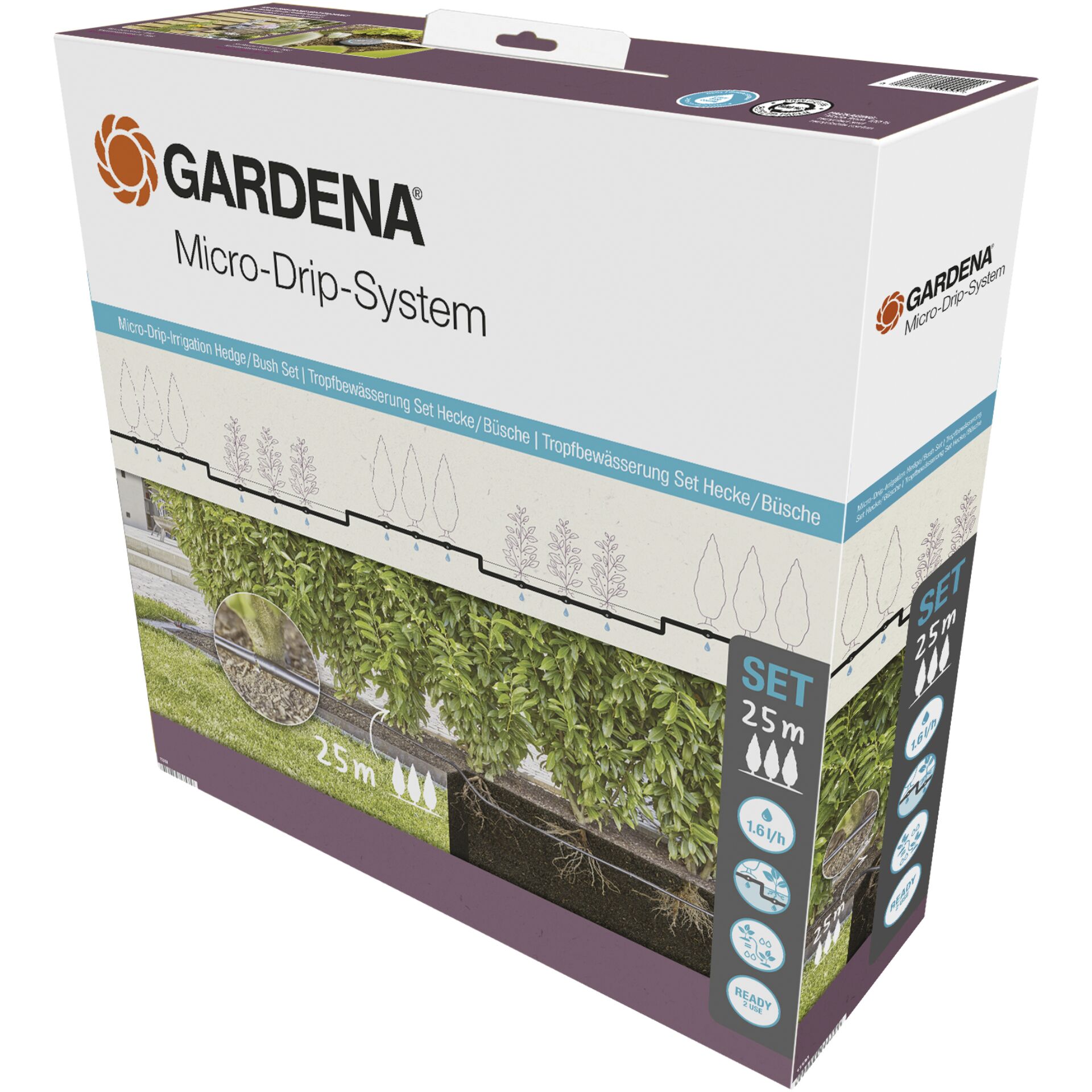 Gardena Micro-Drip-System Set Hecke/Sträucher 25m