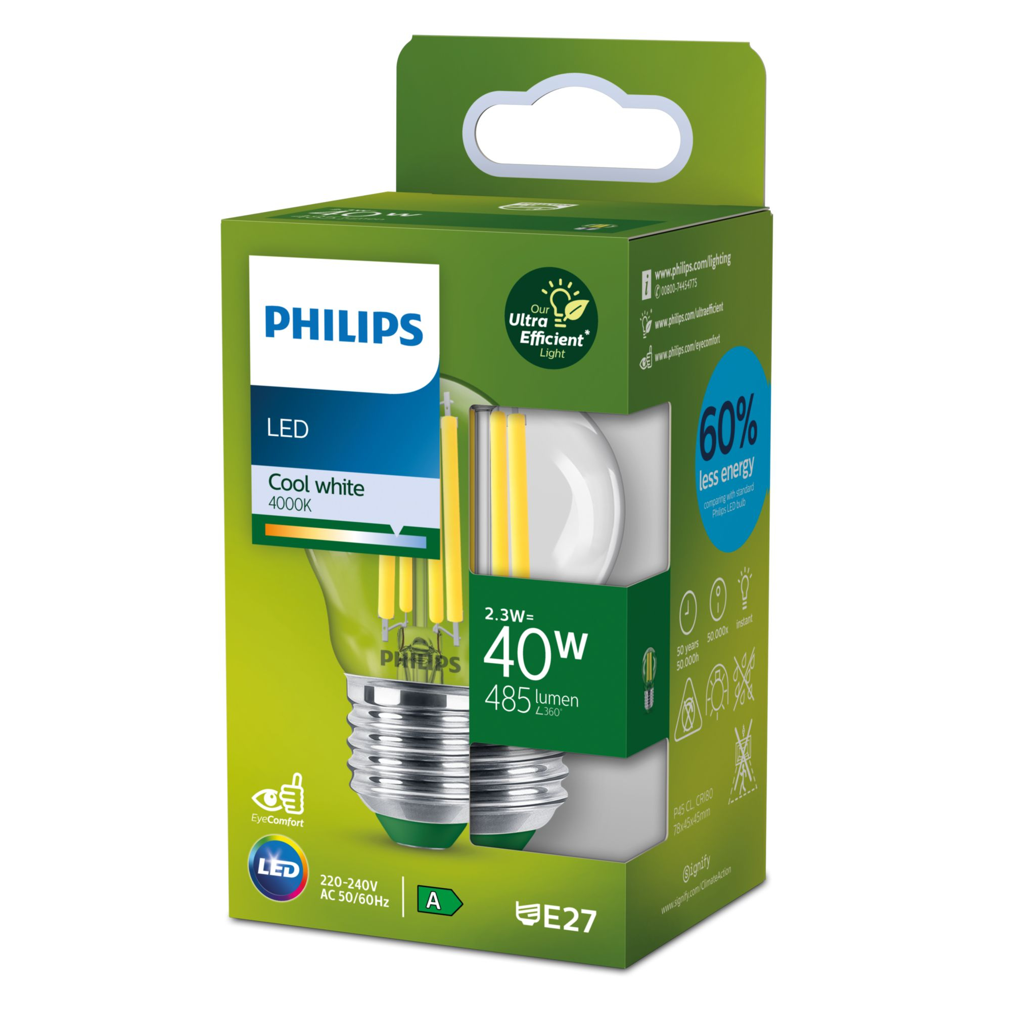 Philips Classic LED-A-Label Lampe 40W E27 Klar neutralws Tropf 6b7028bc30e88f23644688be0950e710