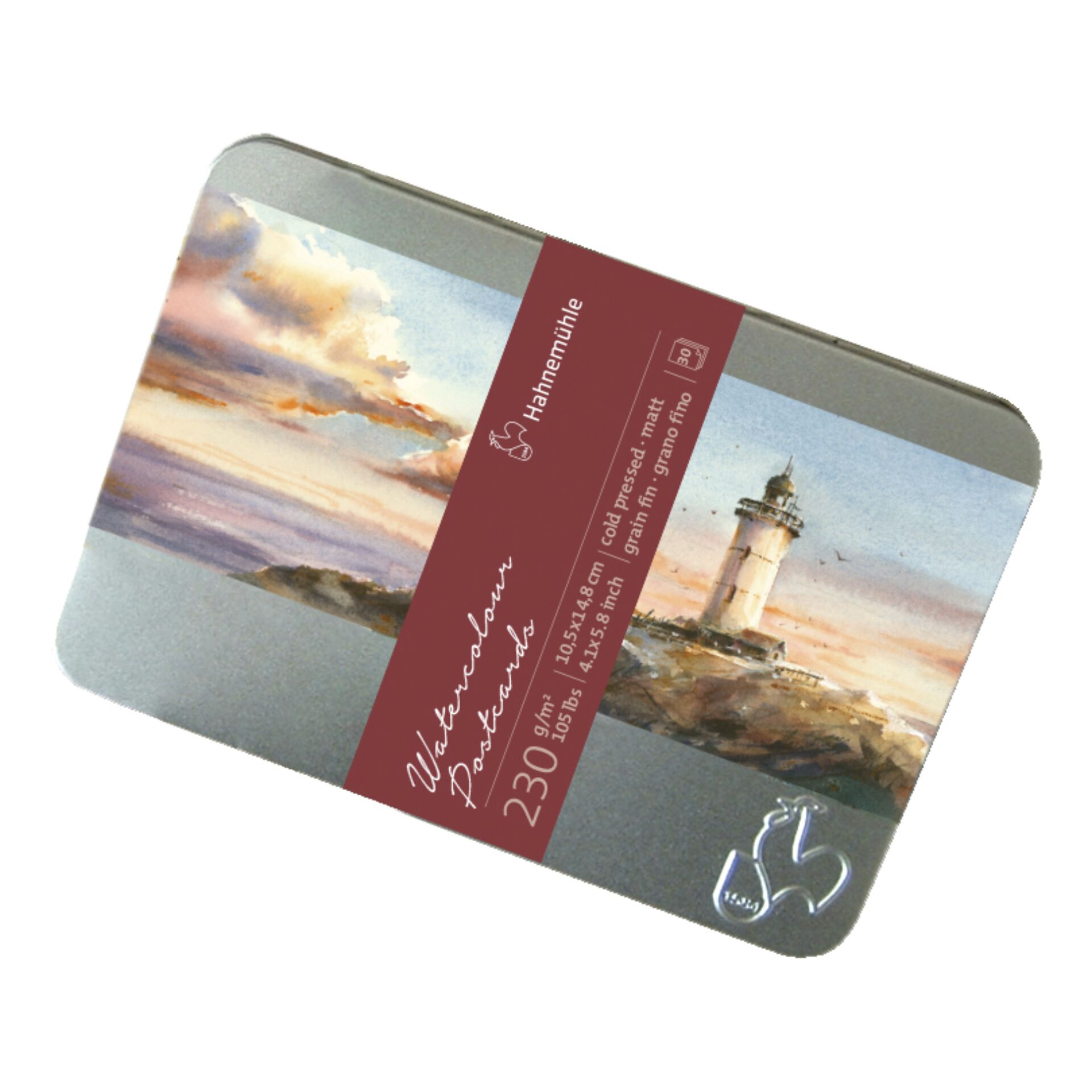 Hahnemühle Aquarellpostkarten Metallbox matt 10x15cm 230g 30St 801719_00