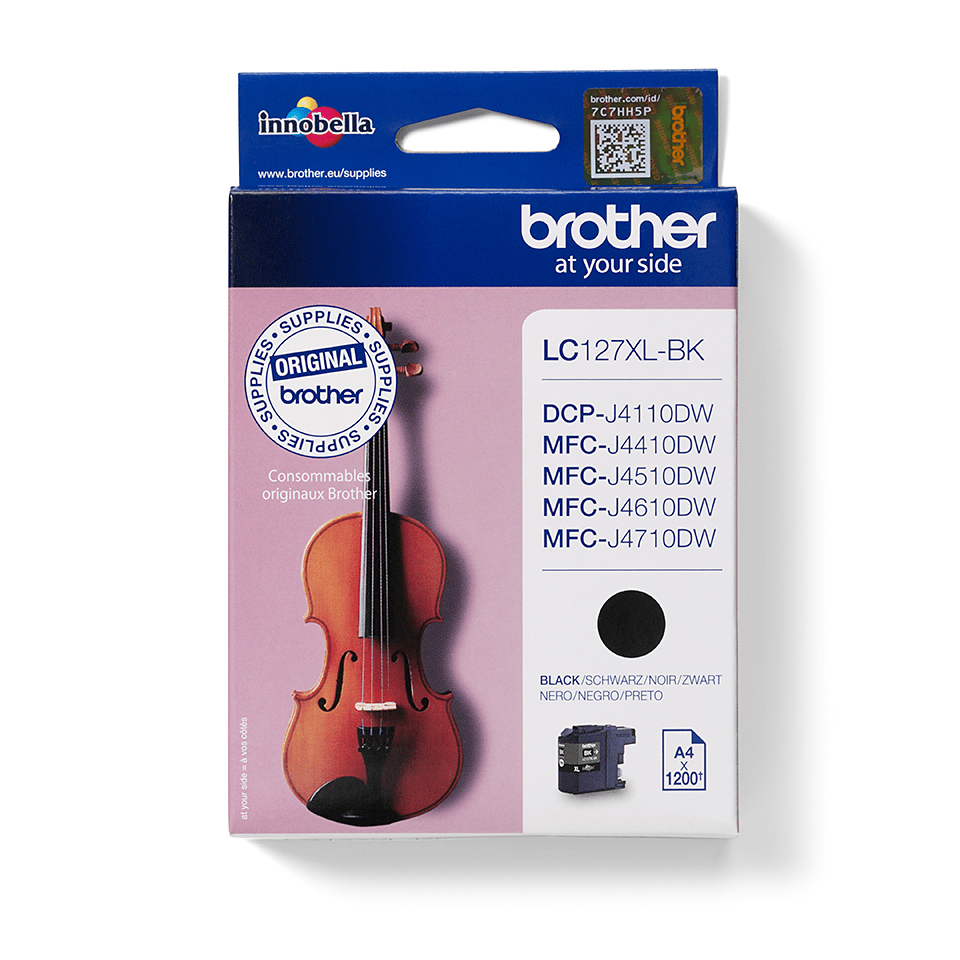 Brother Tintenpatrone LC-127XLBK Schwarz (ca. 1200 Seiten) – Ansicht 1