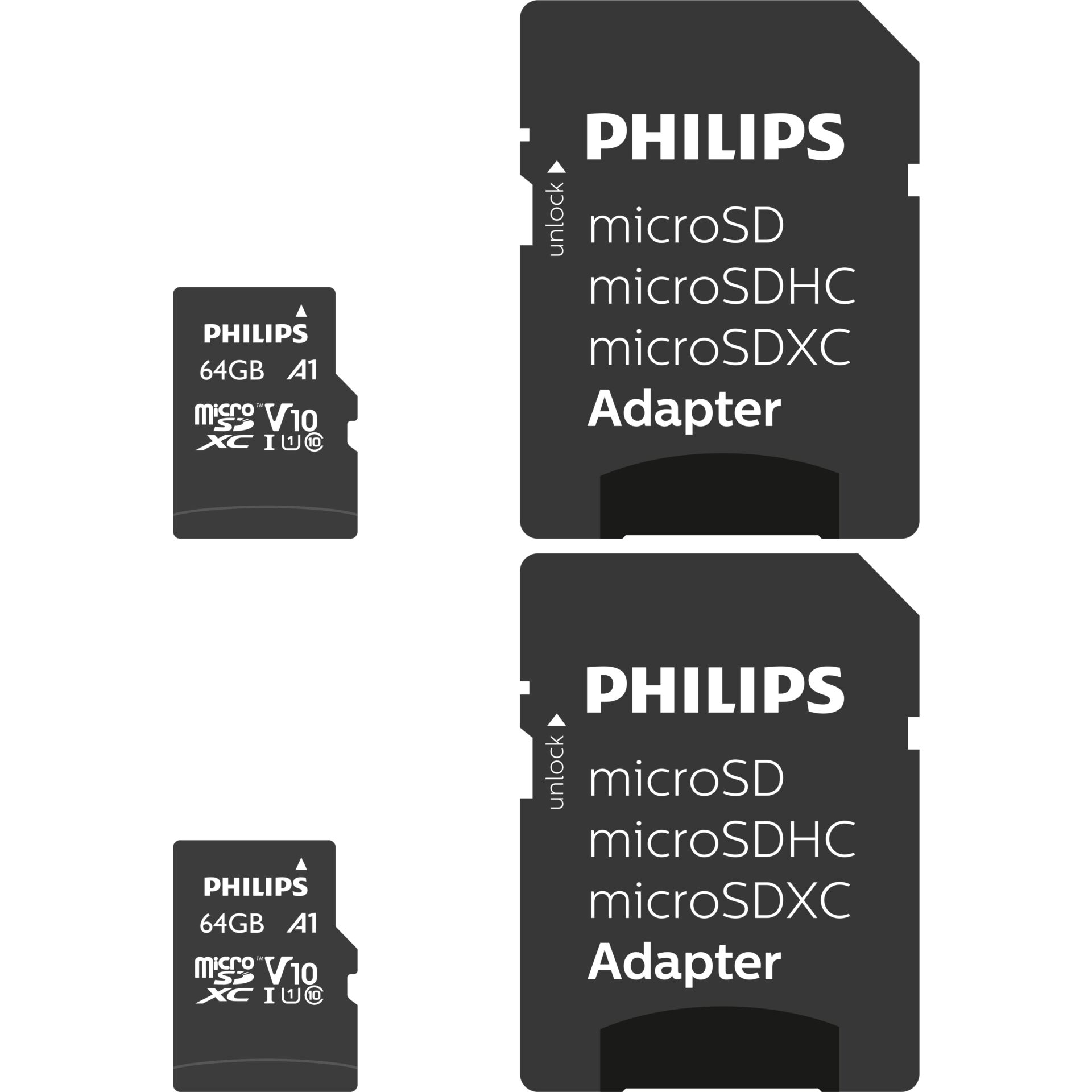 Philips MicroSDXC 2-Pack    64GB Class 10 UHS-I U1 incl. Adapter 797988_00