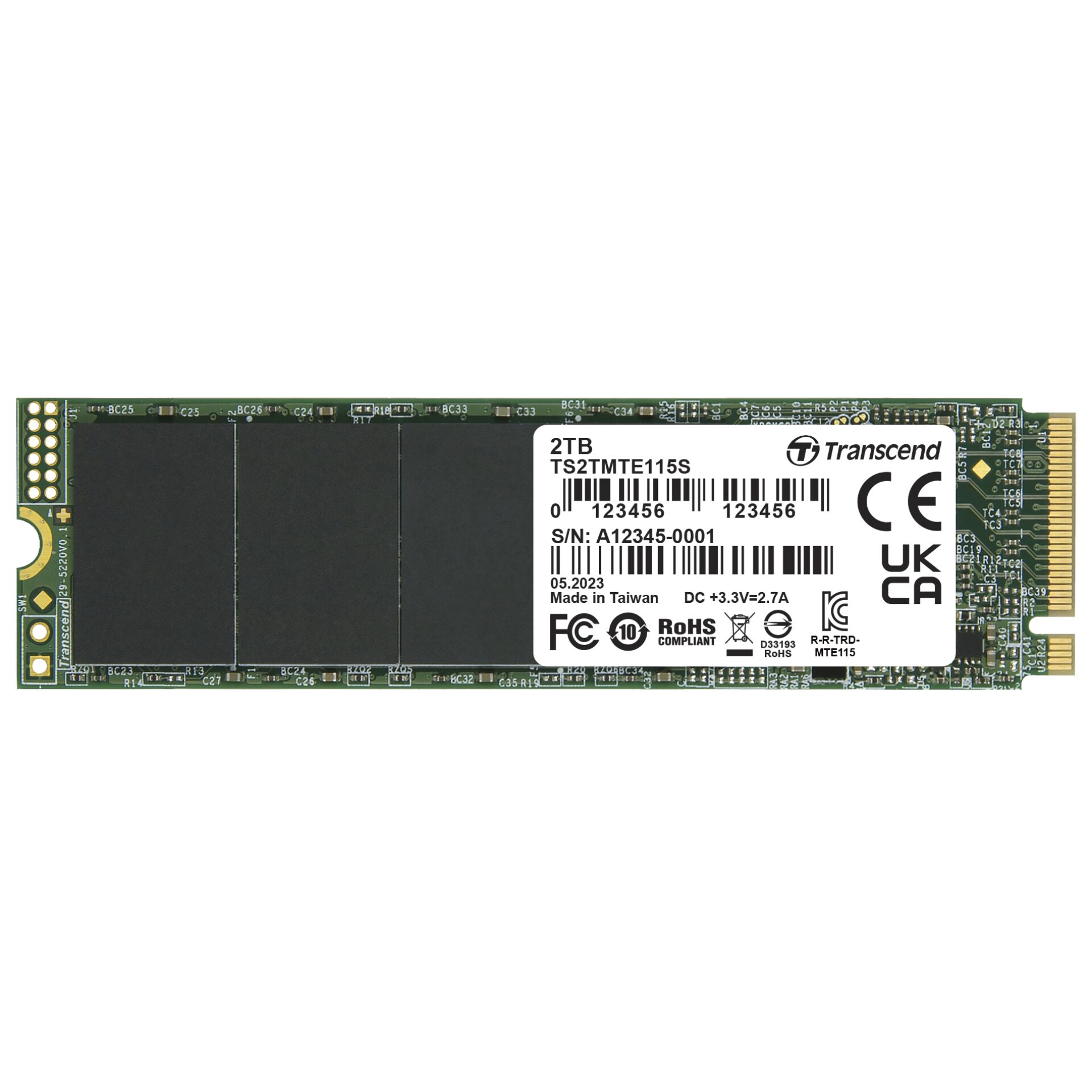 Transcend SSD MTE115S        2TB NVMe PCIe Gen3 x4 819037_00