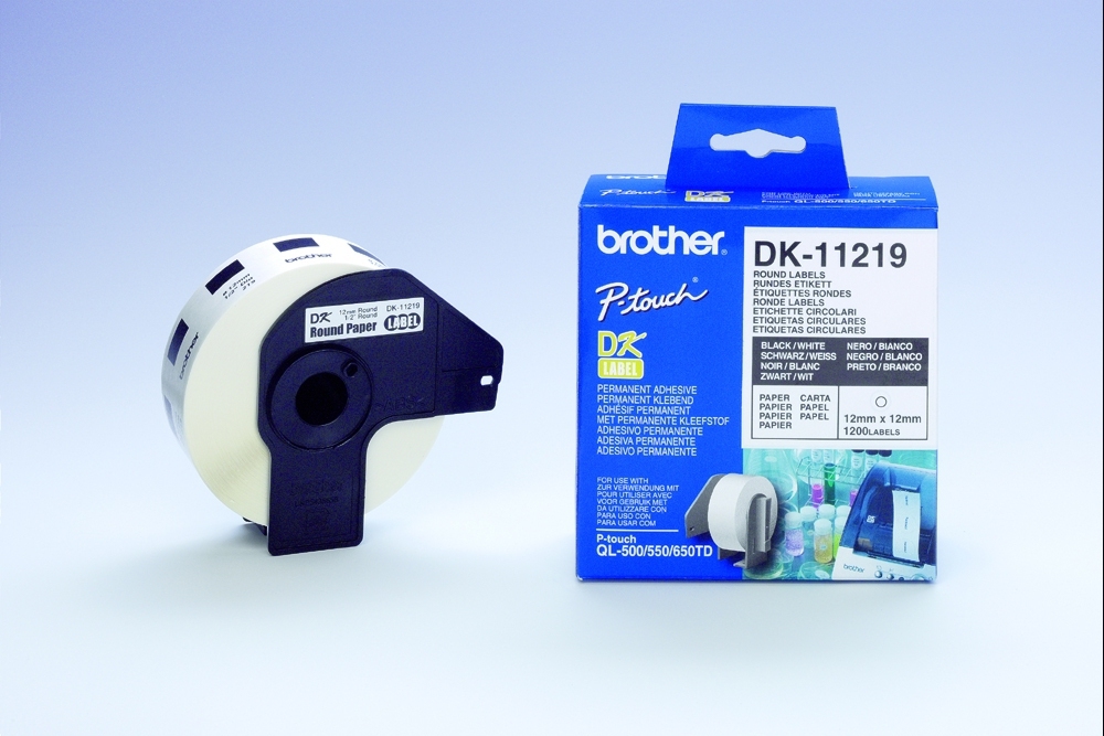 Brother DK-11219 Round Labels Weiß DK