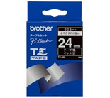 Brother Gloss Laminated Labelling Tape - 24mm, White/Black TZ Etiketten erstellendes Band