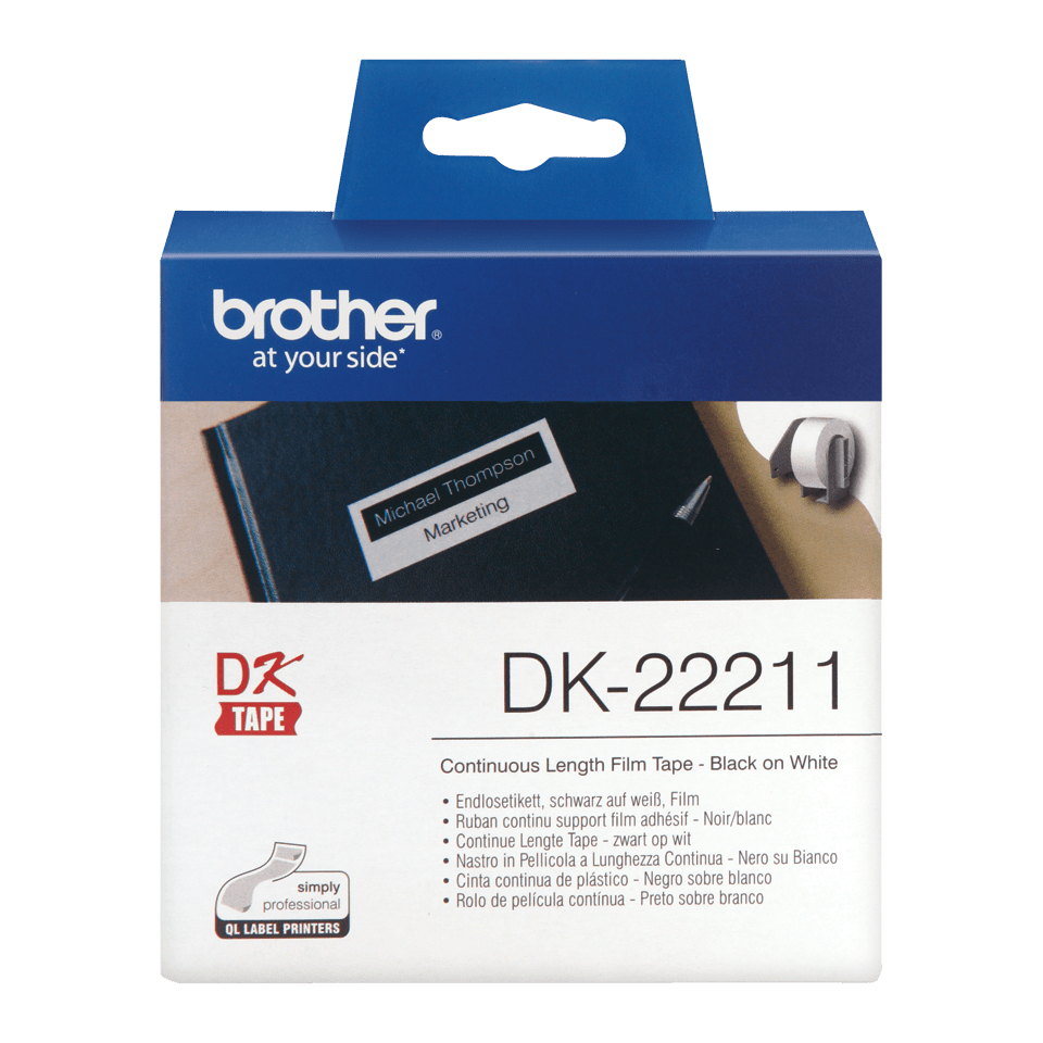 Endlos-Etikettenfilm DK-22211 weiß, 29mm x 15,2m – Ansicht 2