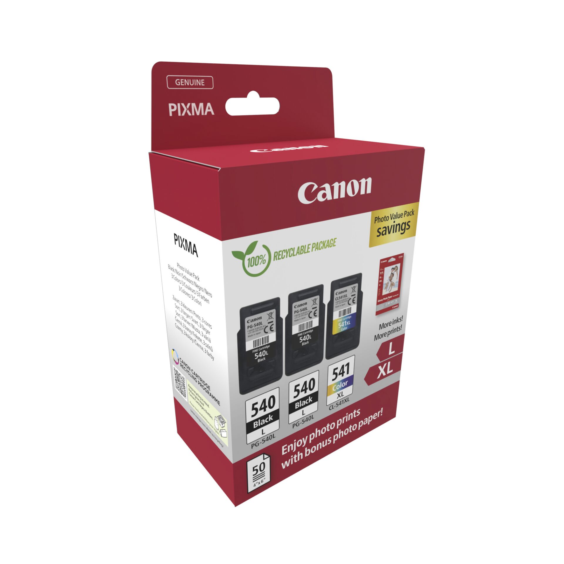 Canon PG-540 L x2 / CL-541 XL Photo Value Pack 826905_01