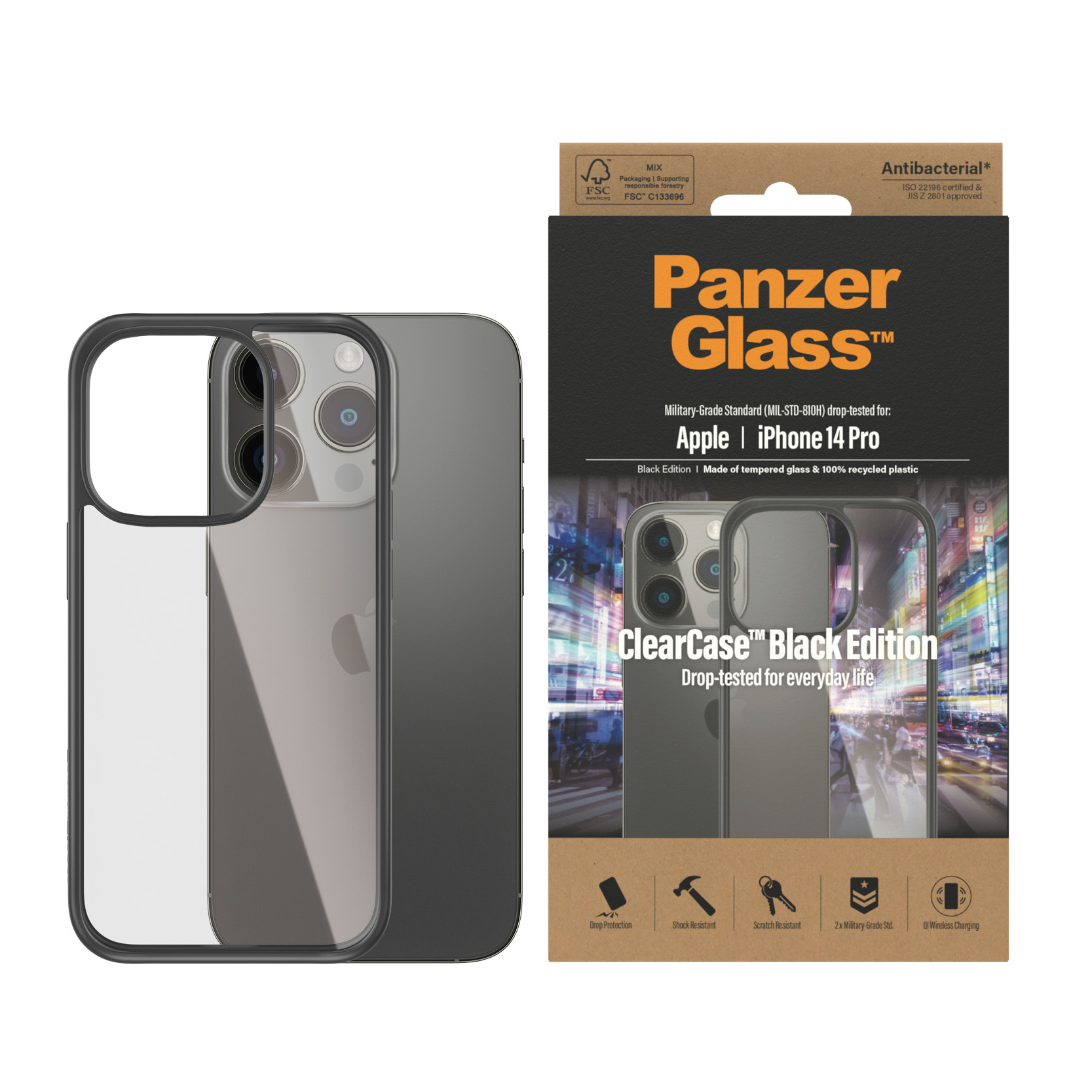 PanzerGlass ClearCase für Apple iPhone 14 Pro Schwarz 101812884_8512177431