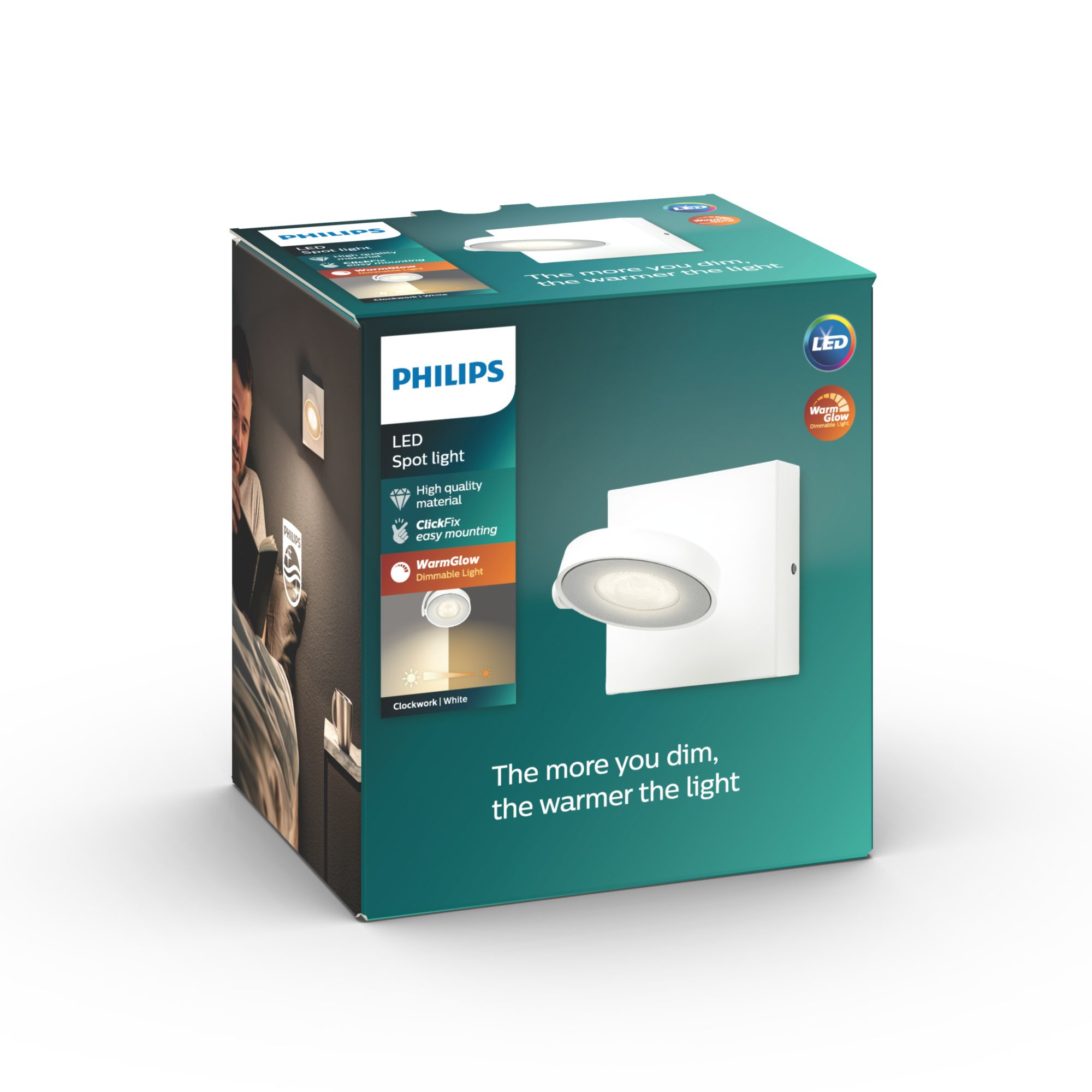 Philips Clockwork LED Spot 1flg 500lm WarmGlowDimmen Weiß 32774713_9289635839