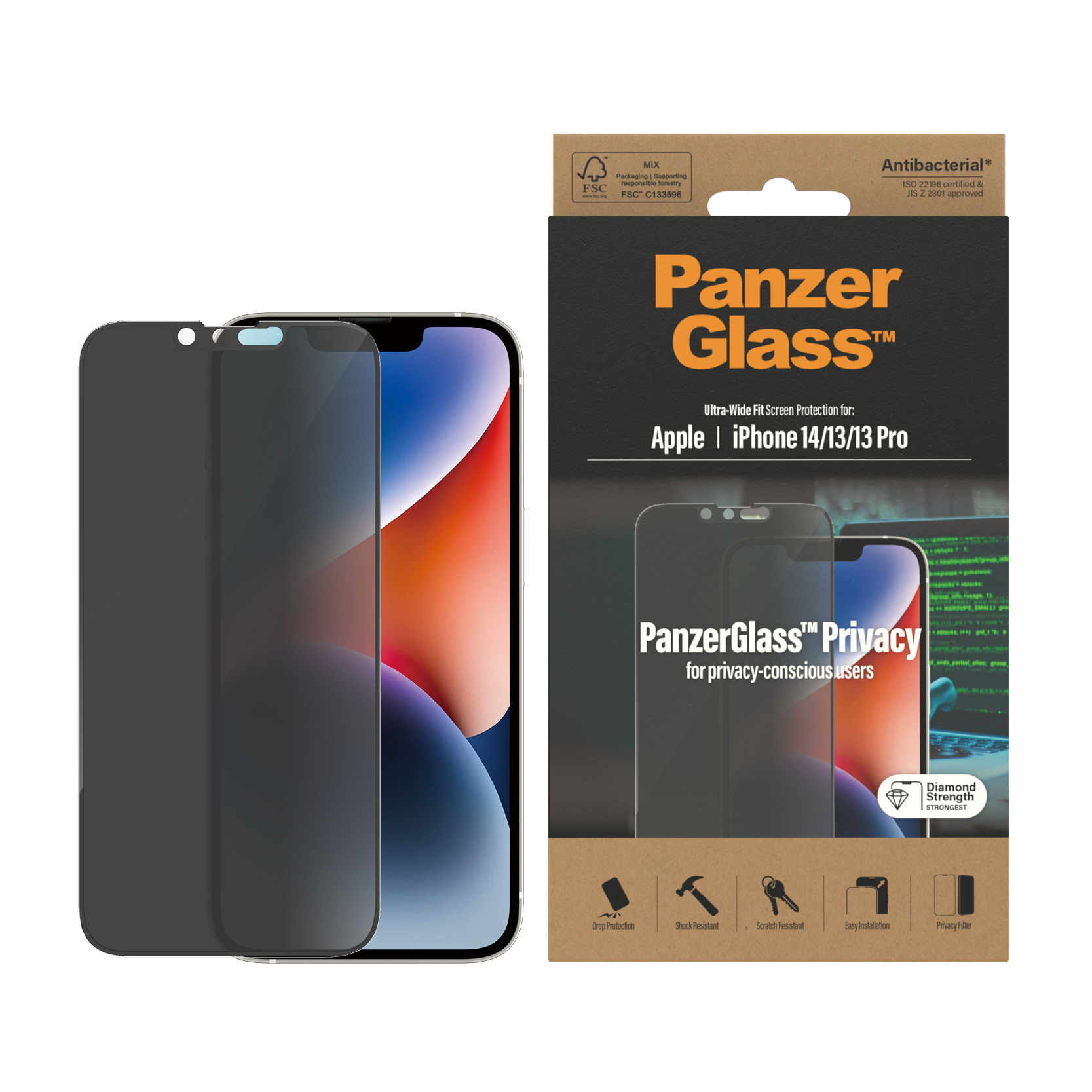 PanzerGlass iPhone 14/13/13 Pro Ultrawide Privacy AB 100351515_0441693422