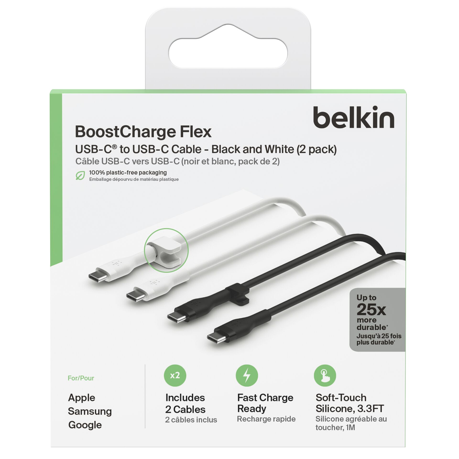 1x2 Belkin Flex Silikon-Kabel 1m USB-C/USB-C s+w  CAB009bt1MBW2PK 817742_02