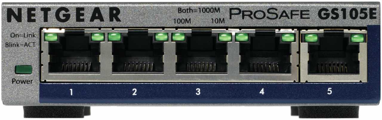Netgear GS105E-200PES Unmanaged network switch L2/L3 Gigabit Ethernet (10/100/1000) Grau Netzwerk-Switch