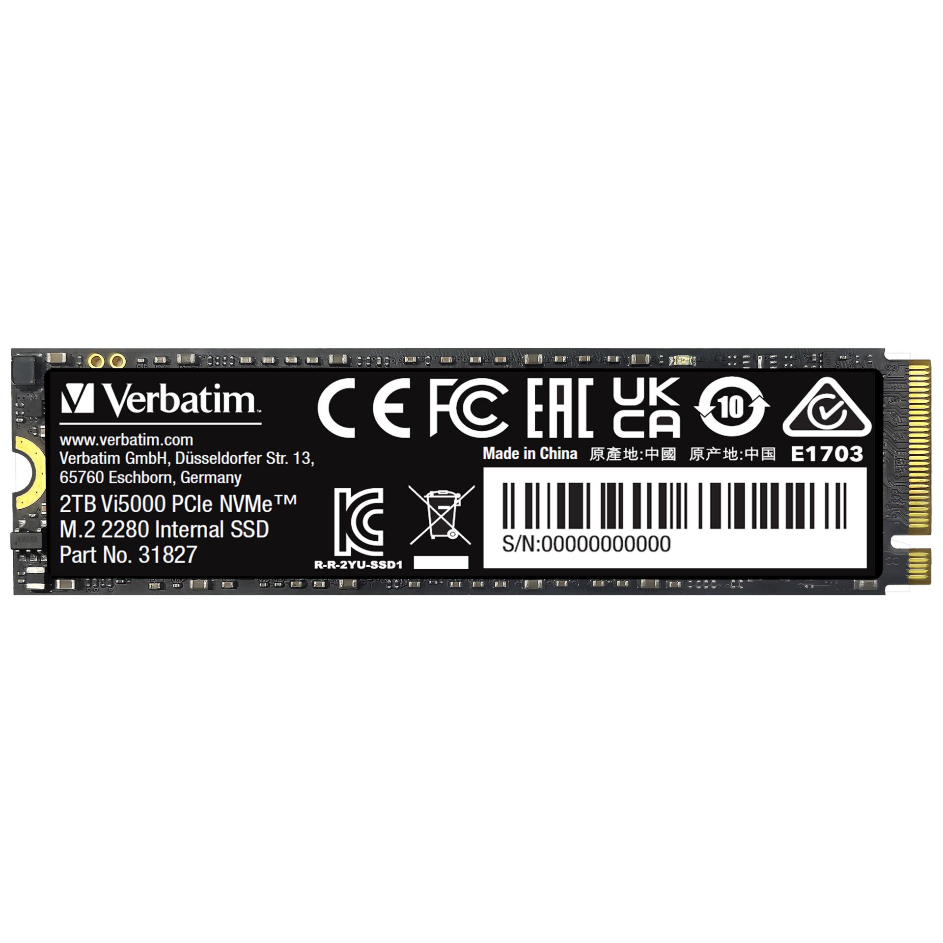 Verbatim Vi5000 M.2 SSD      2TB PCIe4 NVMe                 31827 828725_03