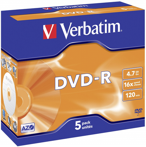 1x5 Verbatim DVD-R 4,7GB