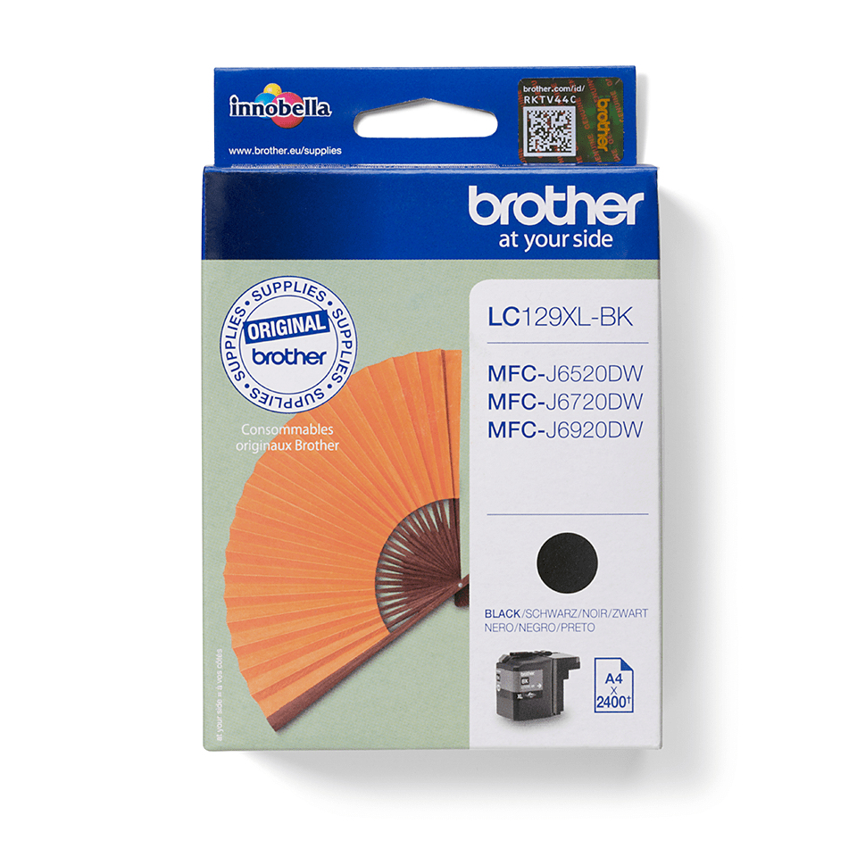 Brother Tintenpatrone LC-129XLBK Schwarz (ca. 2400 Seiten) – Ansicht 1