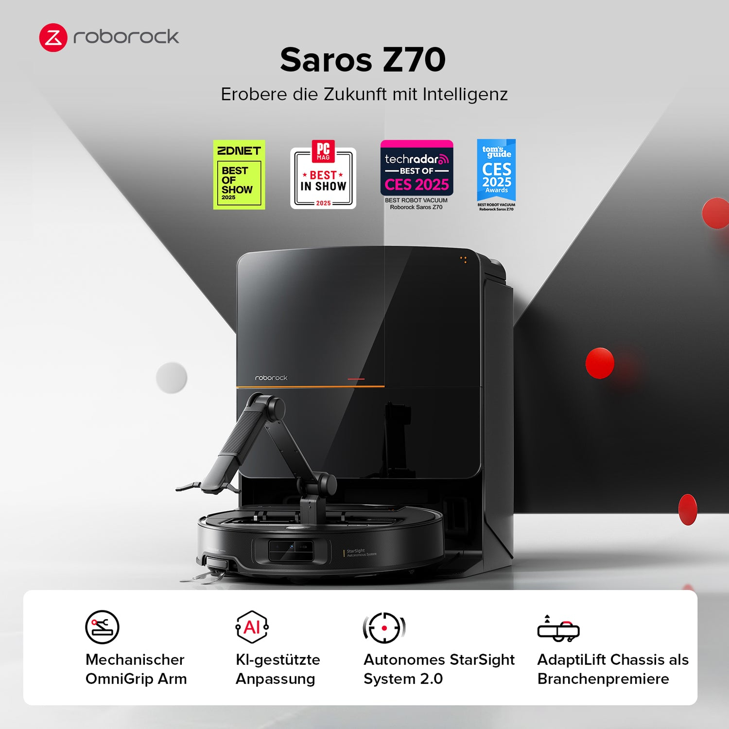 Roborock Saros Z 70 schwarz 88a63c3cf3f9d091a78f09facc9af42f64220c49