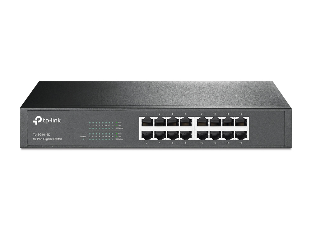 TP-LINK TL-SG1016D Unmanaged Gigabit Ethernet (10/100/1000) Schwarz