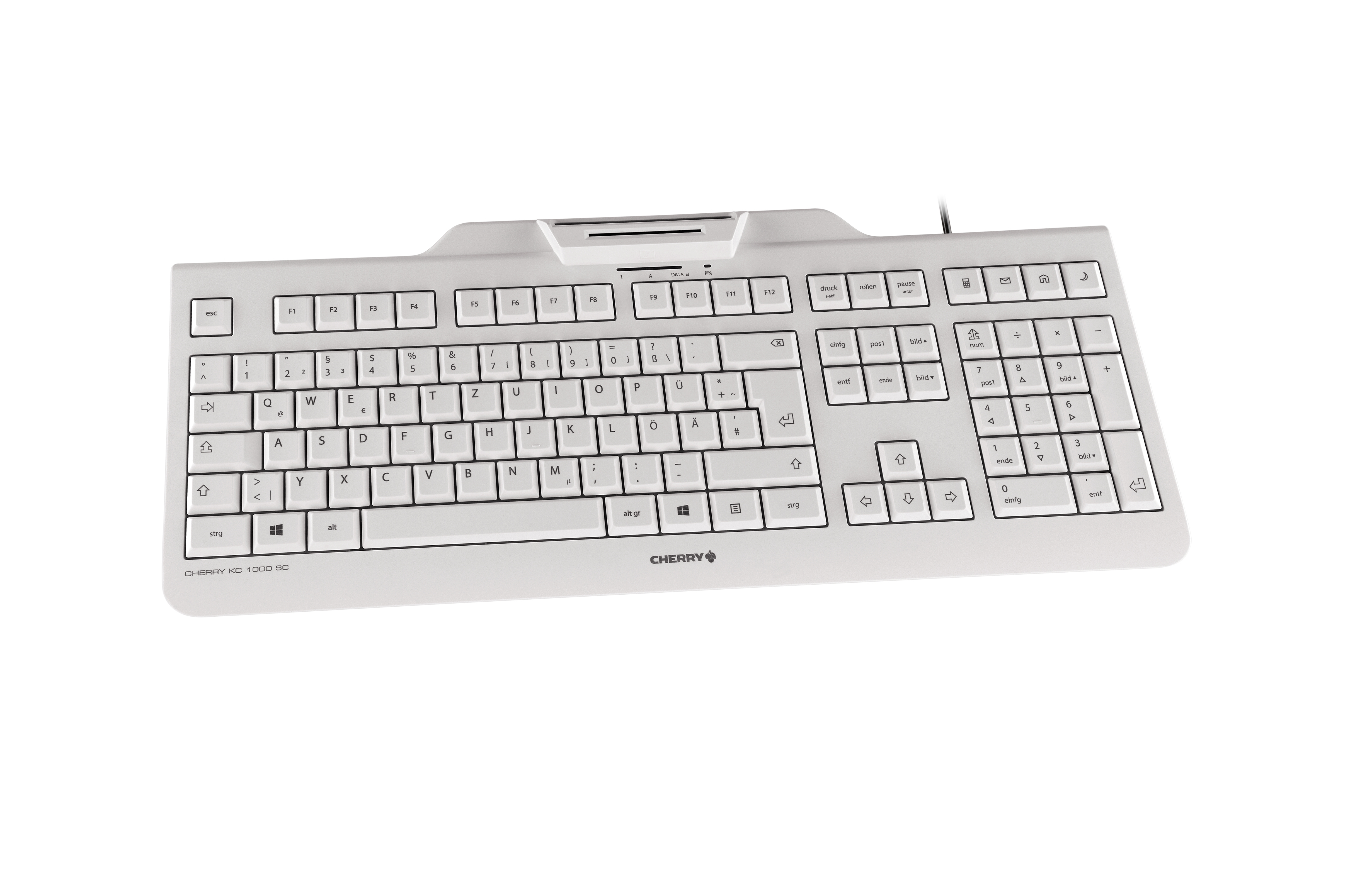 CHERRY KC 1000 SC Tastatur USB QWERTZ Deutsch Grau