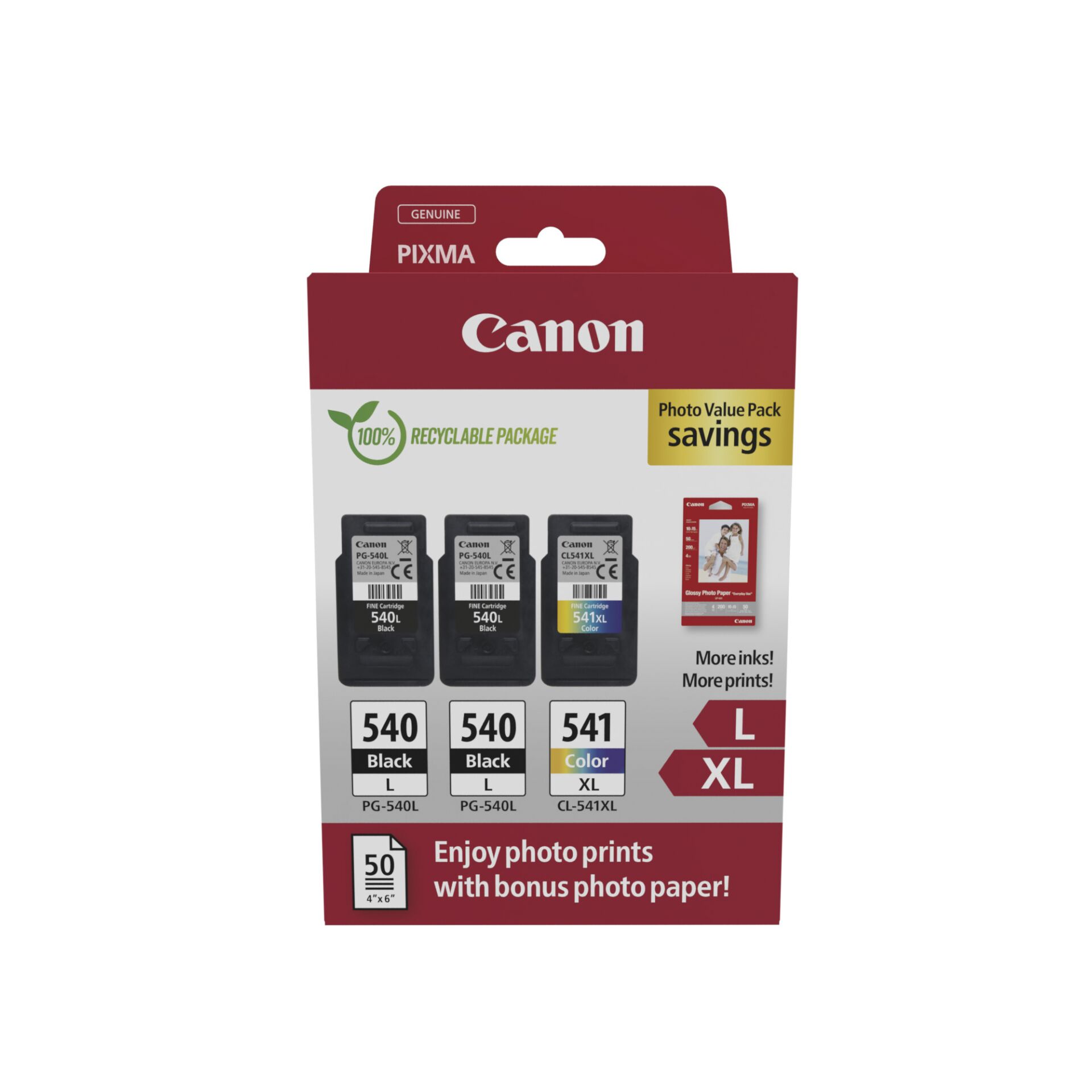 Canon PG-540 L x2 / CL-541 XL Photo Value Pack 826905_00