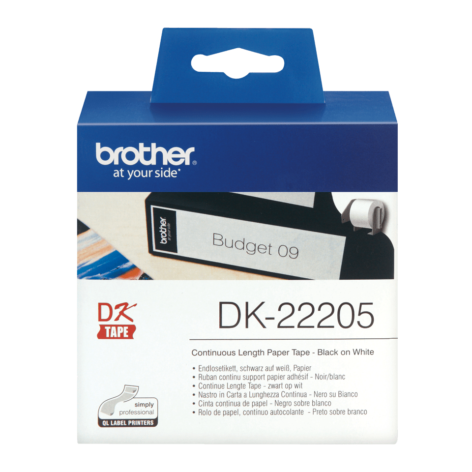 Endlos-Etiketten DK-22205 weiß, 62mm x 30,48m – Ansicht 2