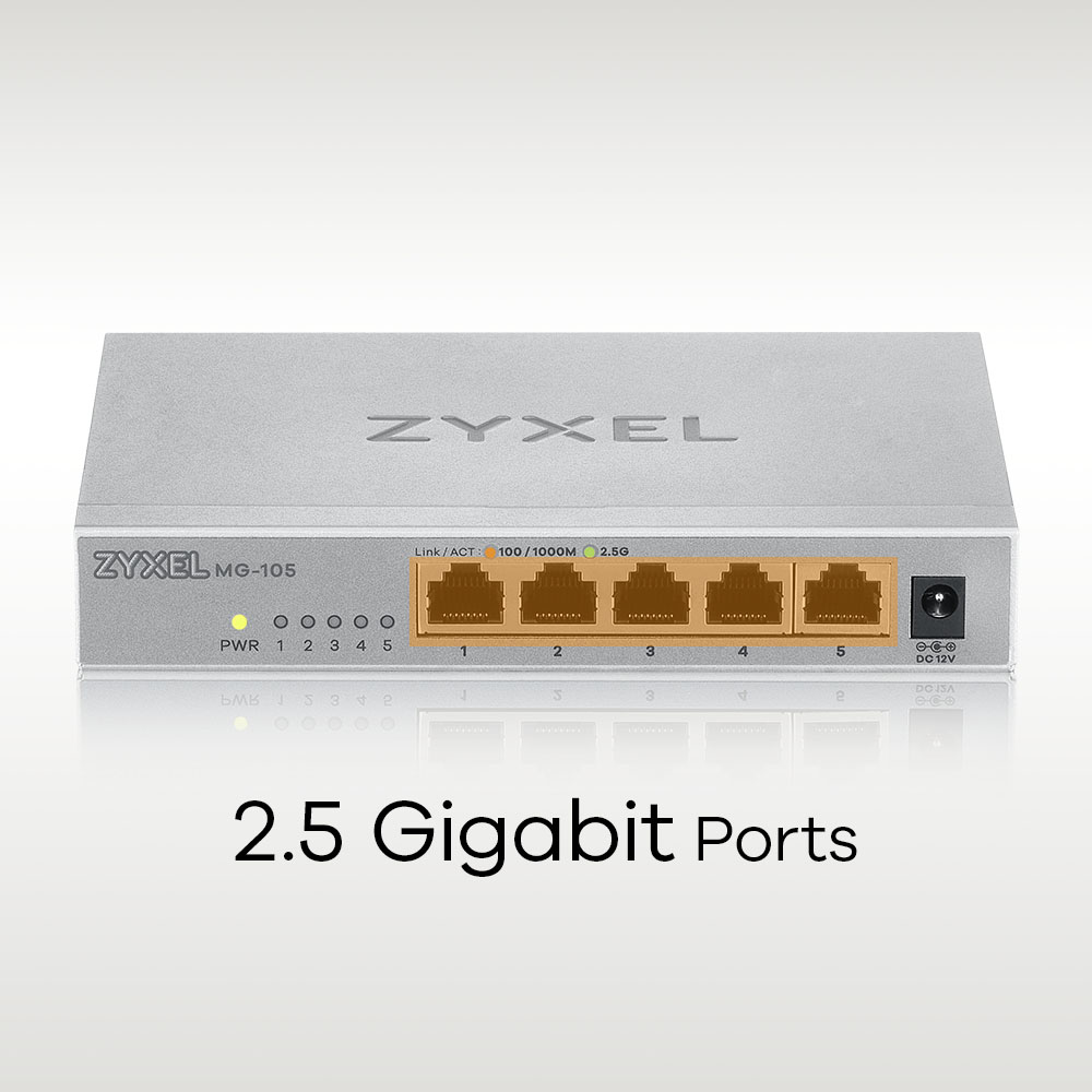 Zyxel MG-105 5 Port 2,5G MultiGig Switch unmanaged 92840870_8537735908